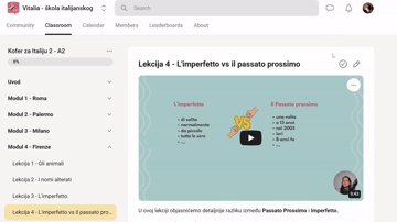 Video-lekcija na platformi sa objašnjenjem gradiva i materijalima