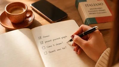 Sveska sa nedeljnim planom učenja italijanskog