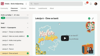 Pregled lekcija na Skool platformi