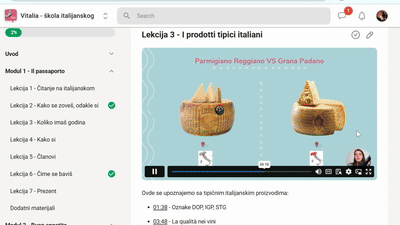 Pregled lekcija o italijanskoj kulturi