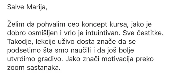 Utisak o konceptu kursa i online časovima uživo