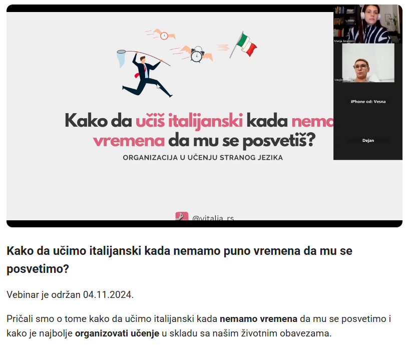 Vebinari o učenju jezika
